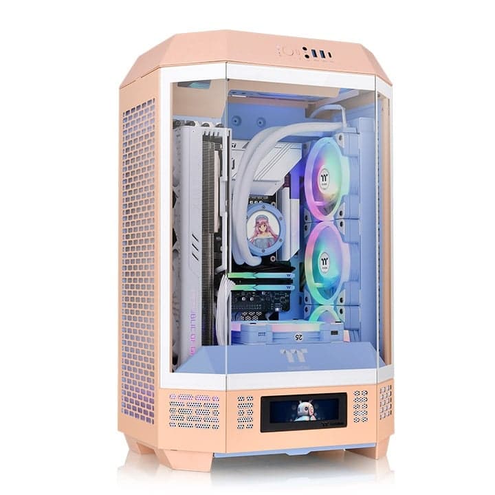 Thùng máy Thermaltake Tower 300 Peach Fuzz M-ATX | Sẵn 2 fan 14cm