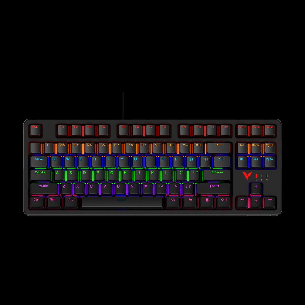 Bàn phím cơ gaming Rapoo V500 PRO 87 | Có dây, TKL, Linear Switch, RGB, Black