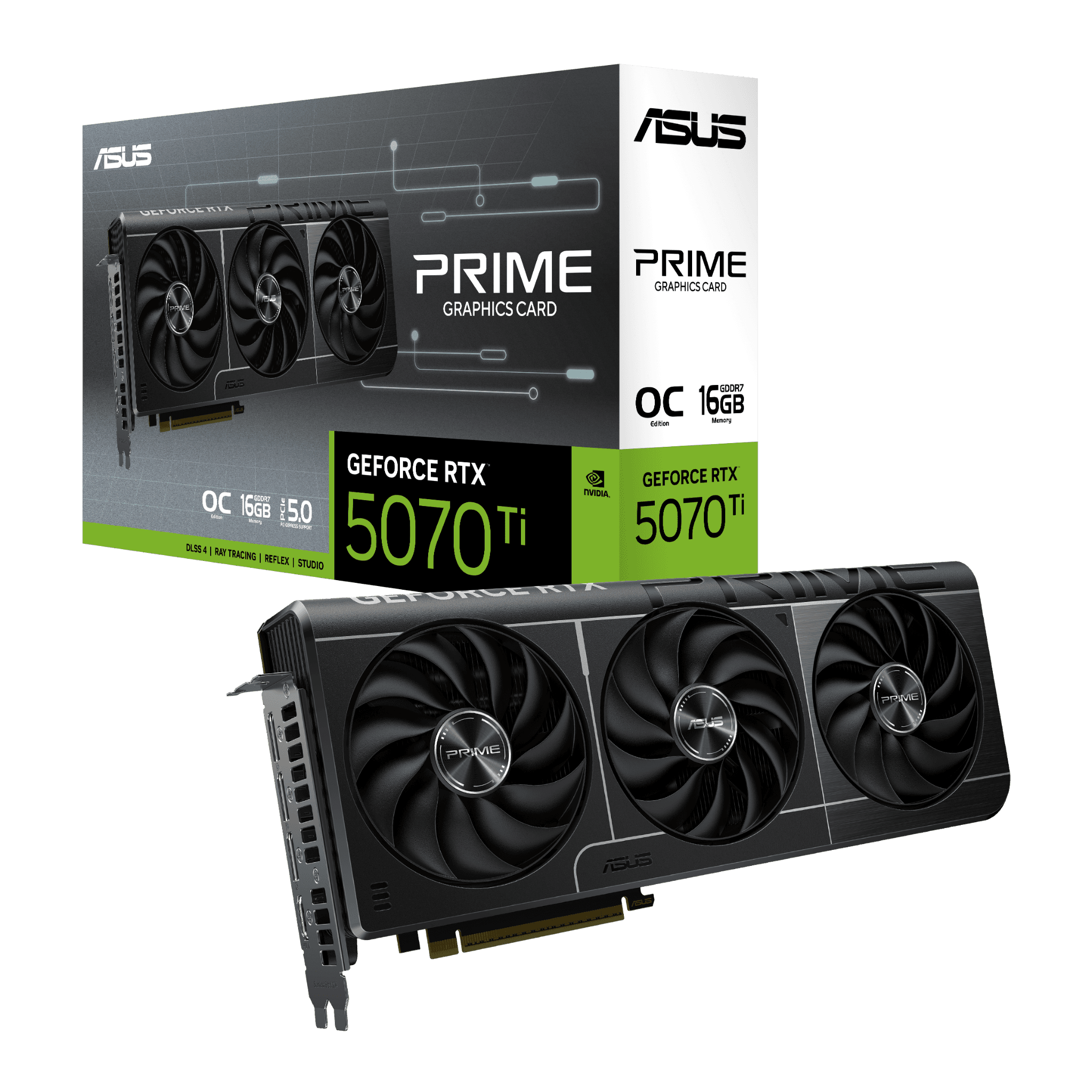 Card màn hình NVIDIA GeForce RTX 5070 Ti ASUS PRIME OC | 16GB GDDR7, 8960 CUDA, 750W