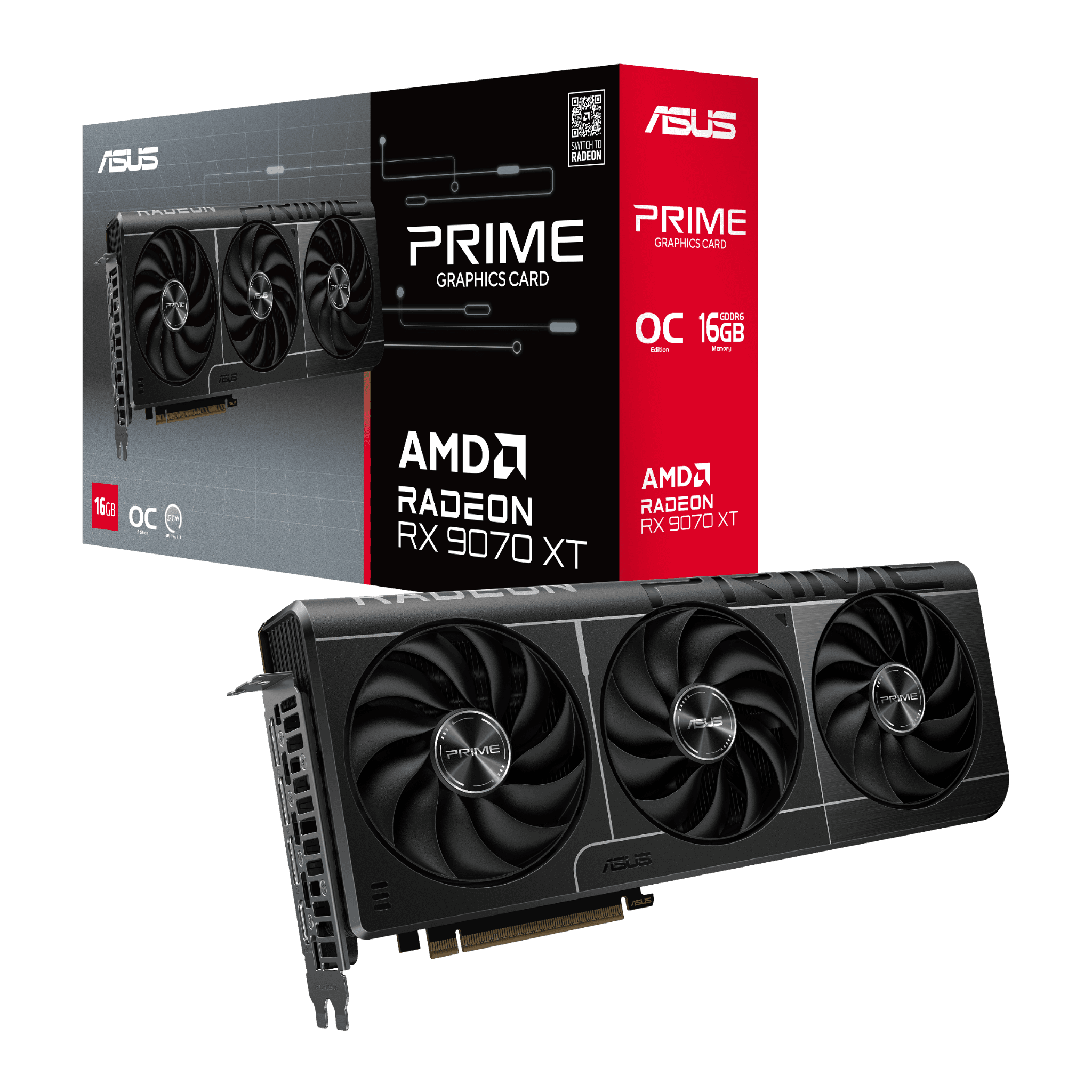 Card màn hình AMD Radeon RX 9070 XT ASUS Prime OC | 16GB GDDR6, 4096 SP, 750W