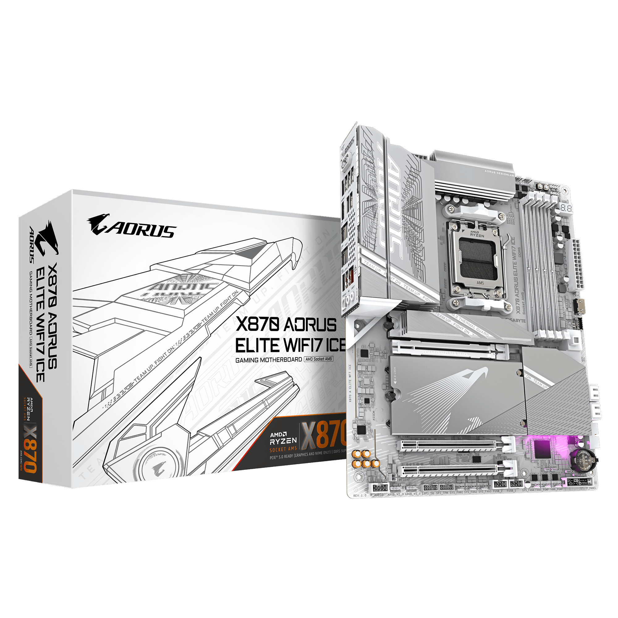 Mainboard Gigabyte X870 AORUS Elite ICE Wifi DDR5 | AM5, ATX, 4 khe RAM